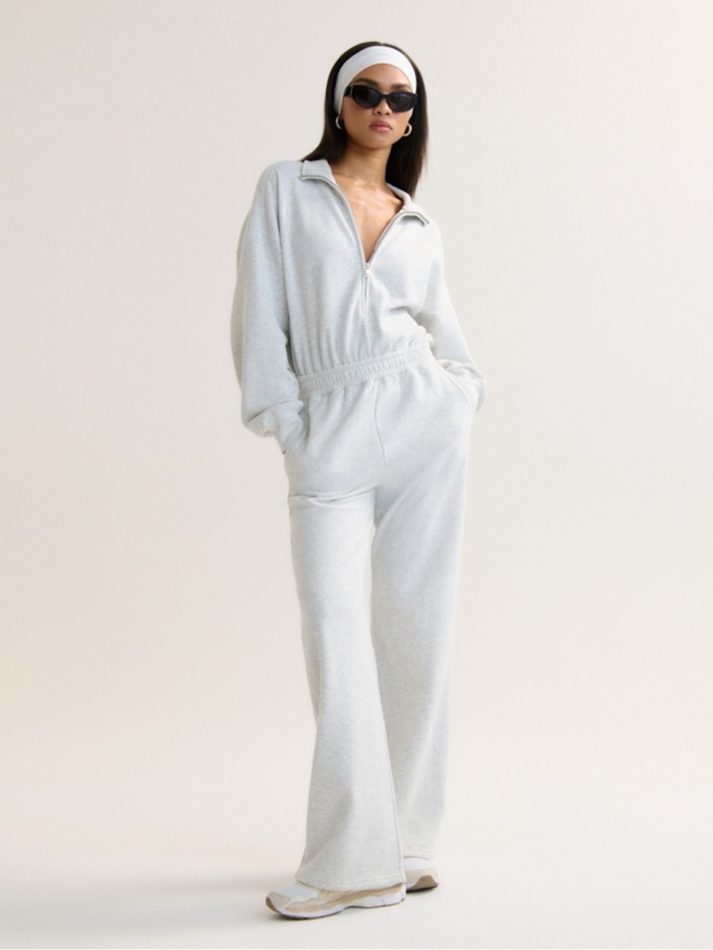 Abercrombie & Fitch Long Sleeve Half Zip Fleece Jumpsuit- XL Tall
